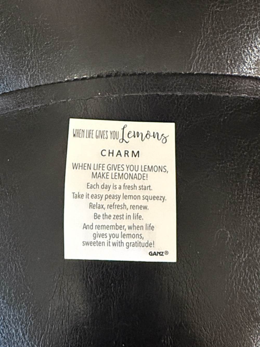 New Ganz Lemon Pocket Token Charm & Card When Life Gives You Lemon Make Lemonade - Picture 4 of 5